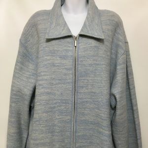 Venezia Jeans 26/28 Light Blue Wool Zip Jacket